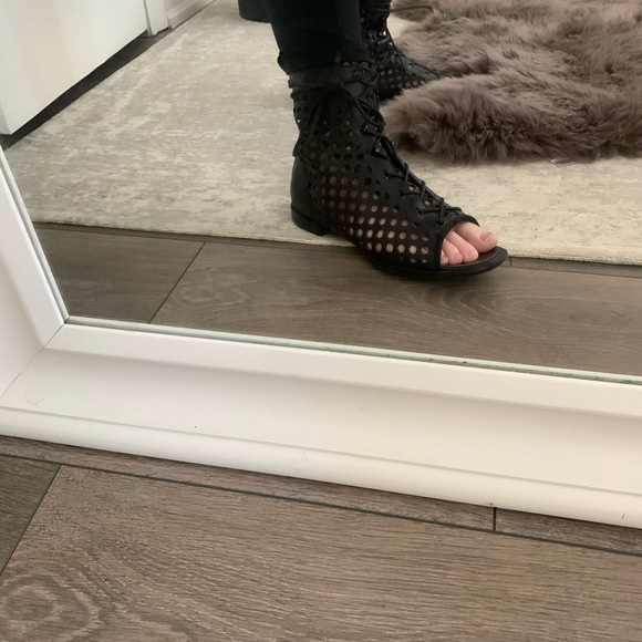 Proenza Schouler Lace-Up Cage Flat Boot Open Toe - Picture 8 of 9